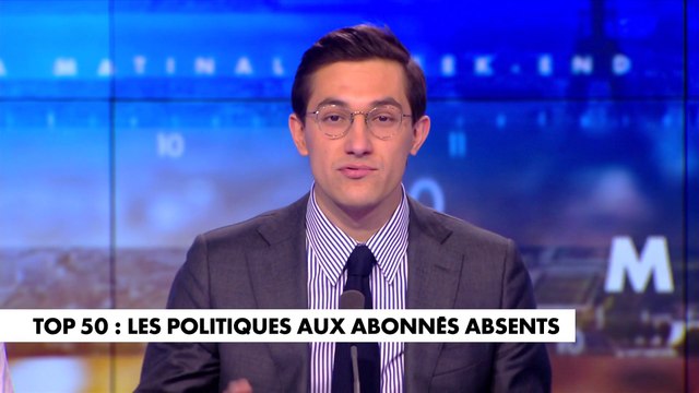 L'édito de Jules Torres : «Les politiques aux abonnés absents du Top 50 des personnalités»