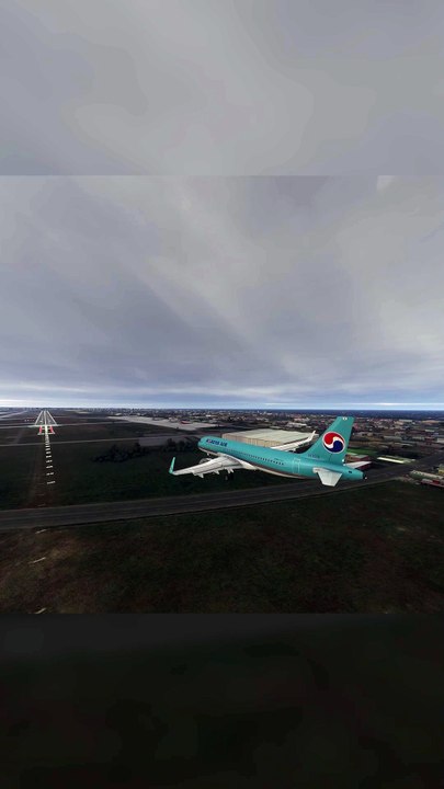 Stormy Touchdown: Korean Air A320neo at Nagasaki Airport (NGS), Nagasaki, Japan #flights #fly #flightlovers #Canada #USA #Japan  #aviation #flying #FlyingLovers #aviationlovers