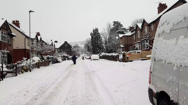 Heavy snow in Yorkshire: Main road to Ilkley Moor is covered in snow