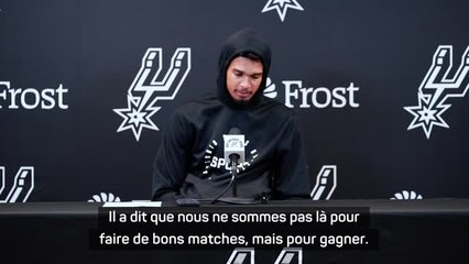 Spurs - Wembanyama : “Utiliser notre jeunesse comme excuse, c’est avoir une mauvaise mentalité”