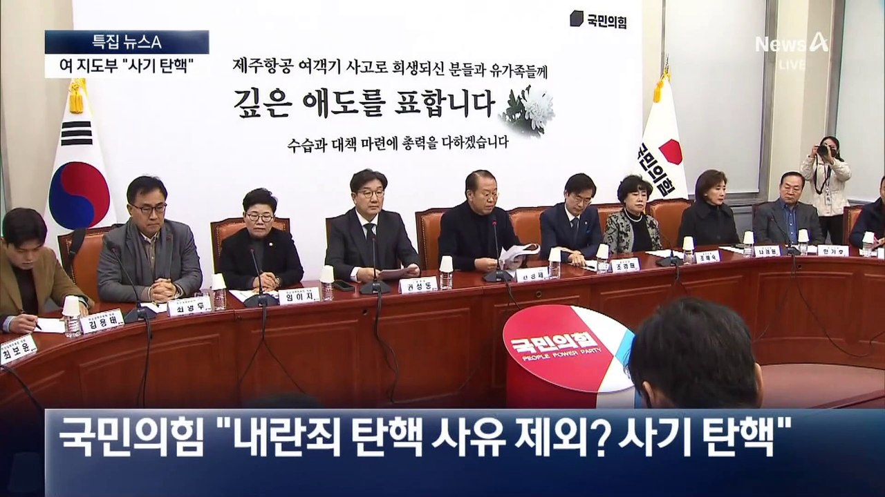 국민의힘 지도부, 민주 향해 “사기 탄핵” 총공세