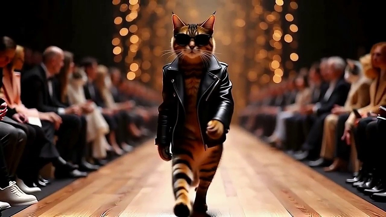"Catwalk Champions: These Felines Own the Runway"