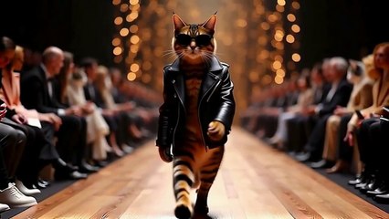 "Catwalk Champions: These Felines Own the Runway"