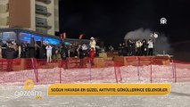 Soğuk havada en güzel aktivite: Gönüllerince eğlendiler