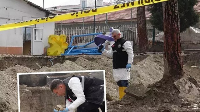 Burdur’da kanalizasyon kazısında insan kemikleri bulundu