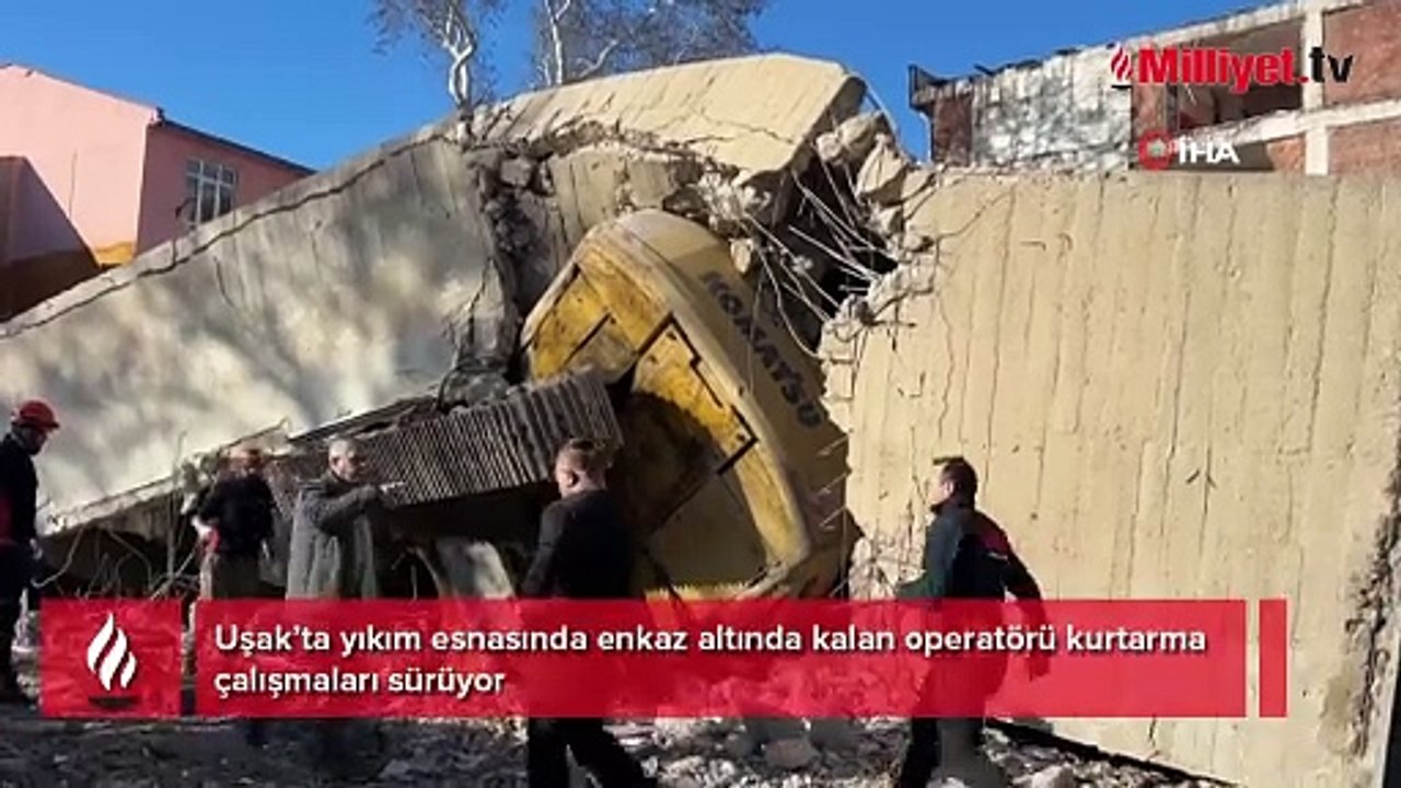 Yıkım esnasında göçük! İş makinesi operatörü enkaz altında kaldı