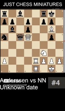 Adolf Anderssen defeats NN with the Opera checkmate