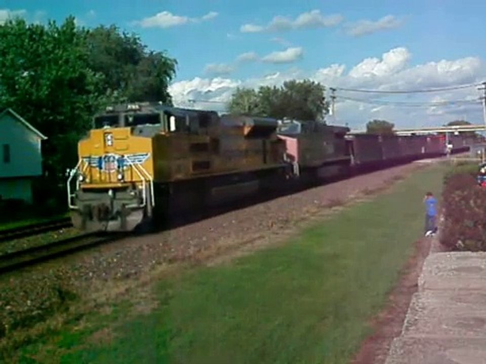 WB UP Coal train rolls through  Rochelle IL 8_31_14