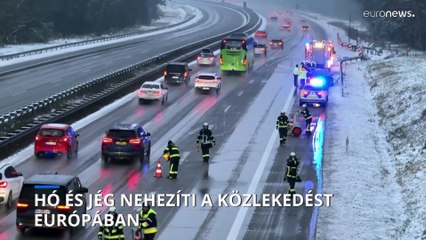 Hó és jég nehezíti a közlekedést Európában