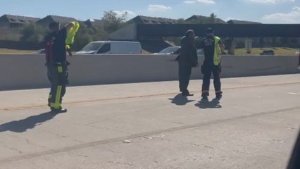 Flipped-over semi-truck becomes a sobering sight for drivers