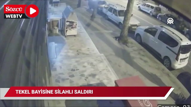 Küçükçekmece'de tekel bayisine silahlı saldırı kamerada