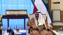 صاحب السمو الأمير الشيخ مشعل الأحمد مستقبلاً سمو ولي العهد الشيخ صباح الخالد