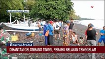 Detik-Detik Perahu Nelayan Dihantam Gelombang Tinggi, Tenggelam di Perairan Karangasem Bali