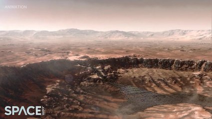 Artist Animation Of Water Flowing Into Ancient Mars Jezero Crater