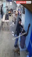 Sobaya döktüğü tiner alev aldı, yanmaktan kurtulamadı