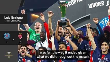 Enrique dedicates French Super Cup win to PSG fans