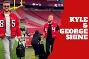 Kyle Juszczyk and George Kittle rock Kristin Juszczyk's new clothing line at the 49ers game