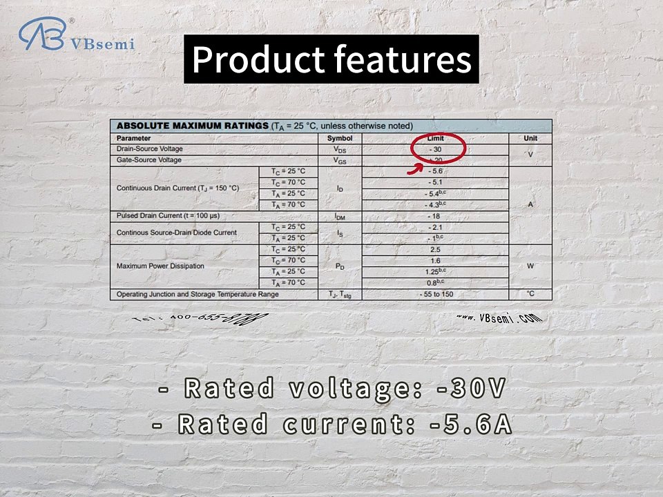 SMG2305-VB is a SOT23 package P-Channel field effect MOS tube