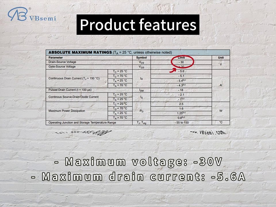 PMV50UPE-VB is a SOT23 package P-Channel field effect MOS tube