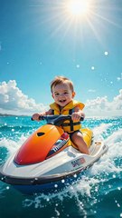 Reding baby boy jet ski #baby #cute #cutebaby #adorable #viral