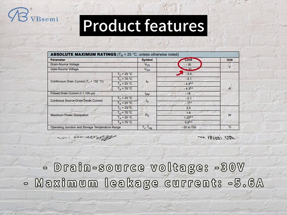 SI2367DS-T1-GE3-VB is a SOT23 package P-Channel field effect MOS tube