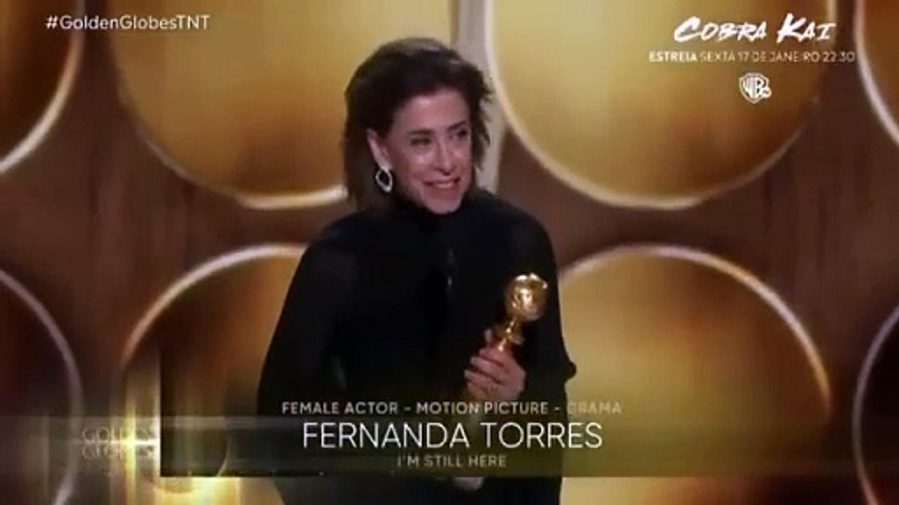 Fernanda Torres ganha o Globo de Ouro como melhor atriz; veja o discurso