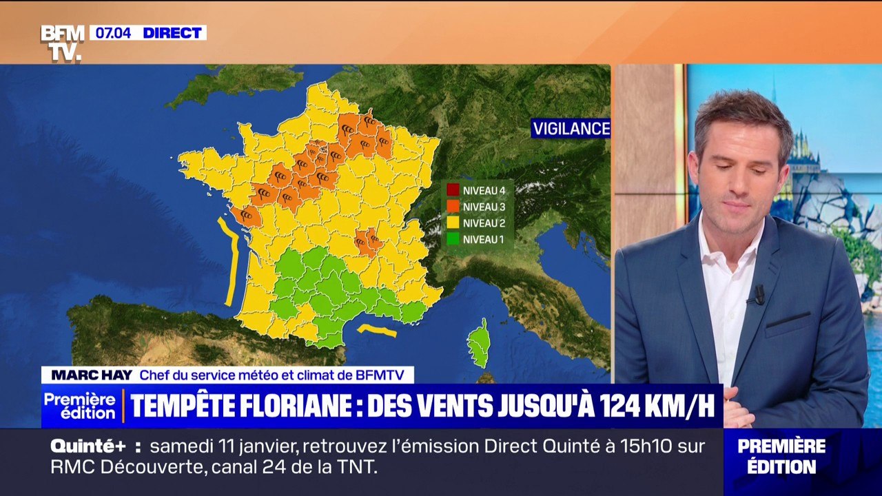 Tempête Floriane: de fortes rafales de vent jusqu'à 124km/h localement