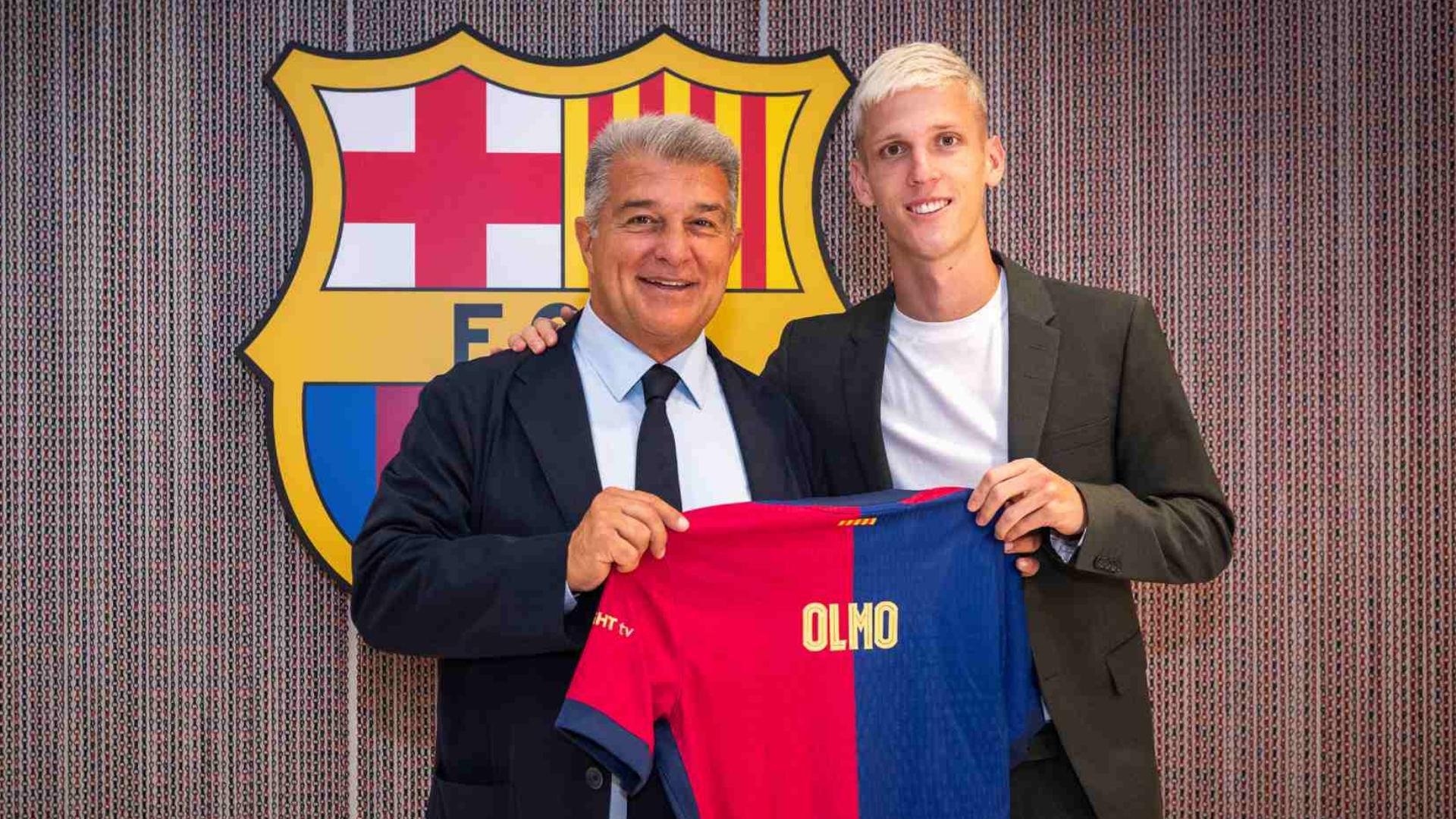 (VIDEO) El efusivo festejo de Joan Laporta tras la inscripción de Dani Olmo