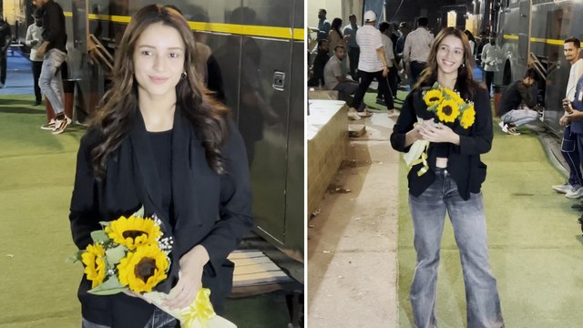 Triptii Dimri Clicked In Her Classic Black Look: Did She Get Flowers From Her Special One?