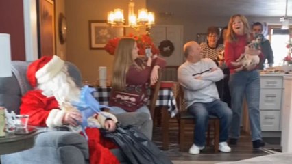 Adorable twin goats dressed as reindeer save the day during family Christmas gathering
