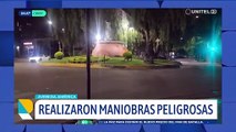 Video: Vehículos realizan maniobras peligrosas en una rotonda de Cochabamba y en horas de la madrugada