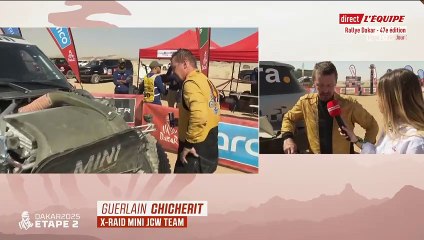 La Mini de Chicherit bien amochée à l'arrivée de la 48 heures chrono - Auto - Rallye - Dakar 2025