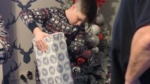 Little boy tears up with joy when he unwraps his dream Christmas present