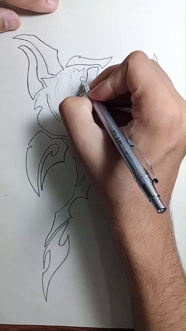 ⁣Flower tattoo sketch