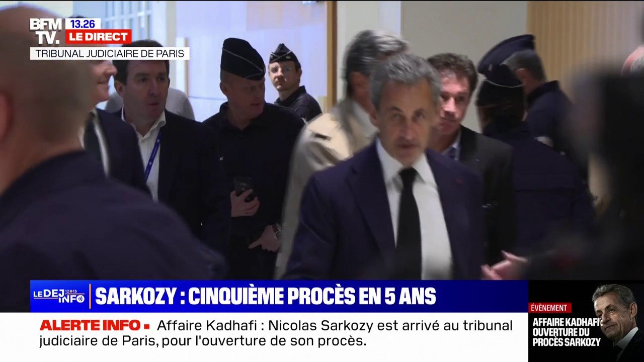 Affaire Kadhafi: l'arrivée de Nicolas Sarkozy, ancien président de la République, au tribunal judiciaire de Paris