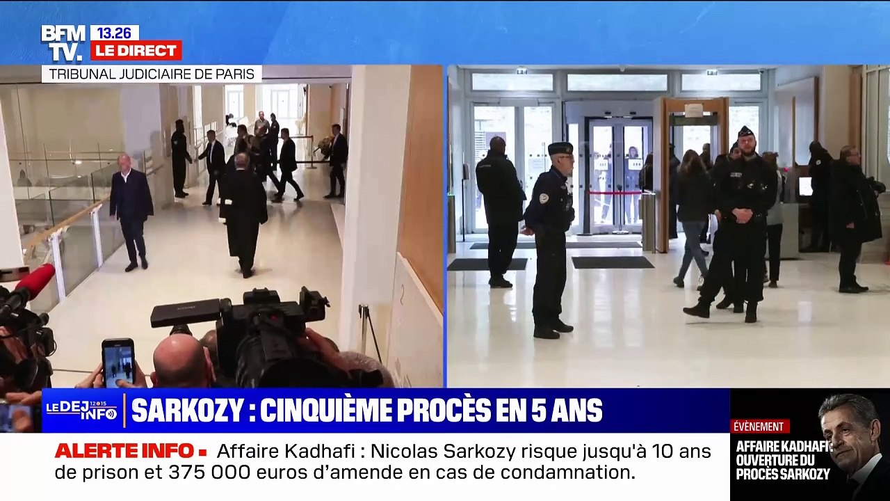 Soupçons de financement libyen: L’ex-président Nicolas Sarkozy est arrivé au tribunal de Paris pour un procès de quatre mois aux côtés notamment de trois anciens ministres - Regardez