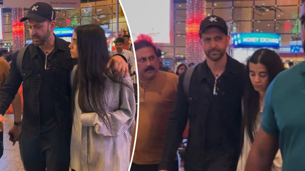Hrithik Roshan & GF Saba Shaikh Snapped At Mumbai Airport