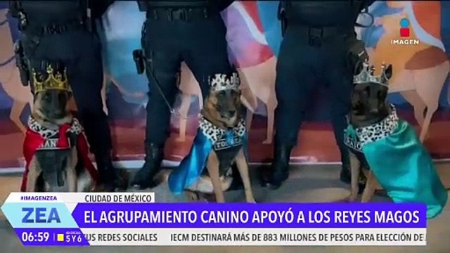 Perros del agrupamiento canino apoyaron a los Reyes Magos en la CDMX