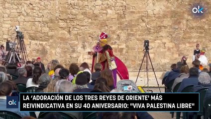 La ‘Adoración de los tres Reyes de Oriente' más reivindicativa en su 40 aniversario- "Viva Palestina libre"