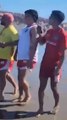 La feroz pelea entre un turista y un guardavidas en la playa