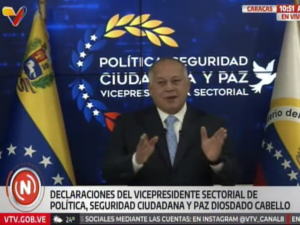 Vpdte. Sectorial Cabello: Índices de homicidio están por debajo de los estándares internacionales