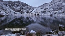 Eryri National Park transformed after snow covers mountains