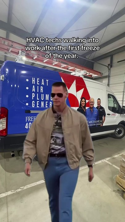HVAC techs walking into work after the first freeze!