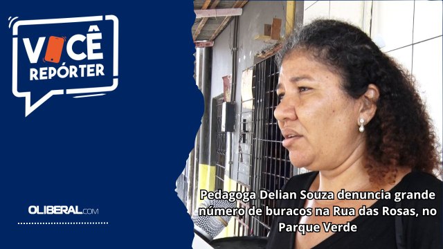 Pedagoga Delian Souza denuncia grande número de buracos na Rua das Rosas, no Parque Verde