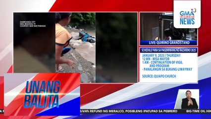 Truck, tumirik at tumagilid habang tumatawid sa ilog | Unang Balita