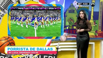 Porrista de Dallas se lleva tremendo golpe