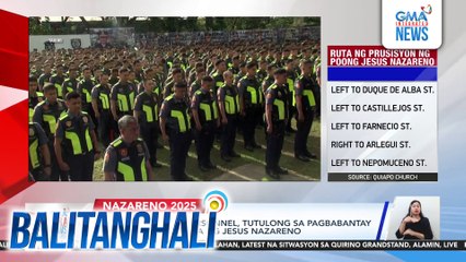 Abot sa 1,500 SPD personnel, tutulong sa pagbabantay sa seguridad sa Pista ng Jesus Nazareno | Balitanghali