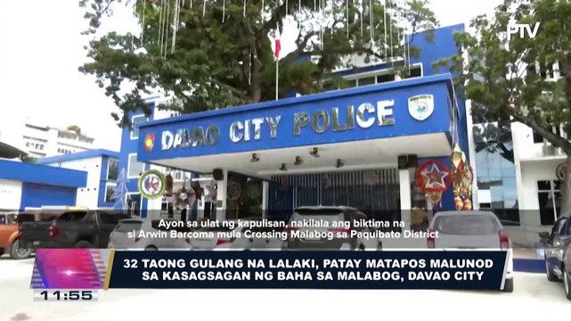32 taong gulang na lalaki, patay matapos malunod sa kasagsagan ng baha sa Malabog, Davao City