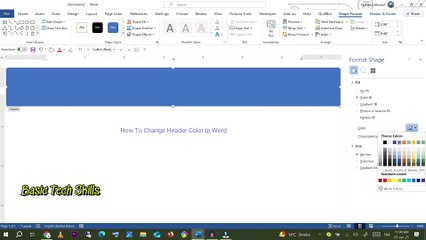 How To Change Header Color In Word