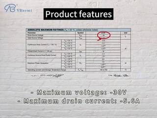 UDN302L-AE3-R-VB is a SOT23 package P-Channel field effect MOS tube